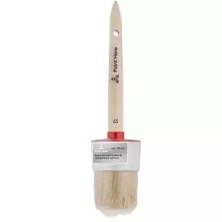 Paint Here Кисть 1050-65 круглая Профи натуральная щетина, деревянная ручка (65мм)