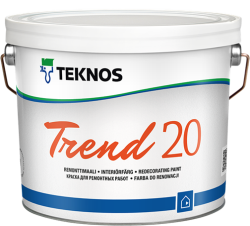 Teknos Trend 20 / Текнос Тренд 20 краска акрилатная для стен и потолков, стойкая к истарию и мытью