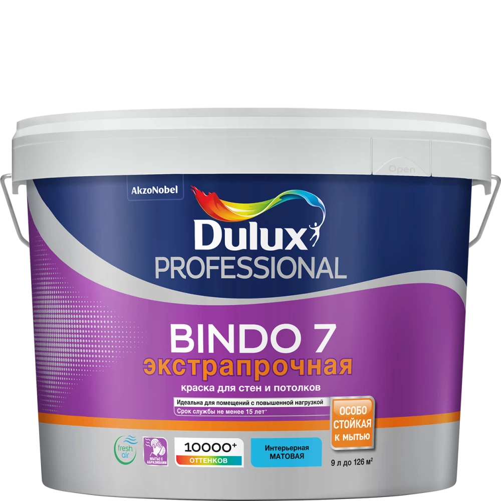 Dulux Bindo 7 Экстрапрочная краска для стен и потолков матовая