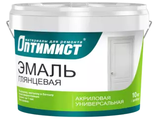 Оптимист Е 306 эмаль глянцевая супербелая для наружных и внутренних работ