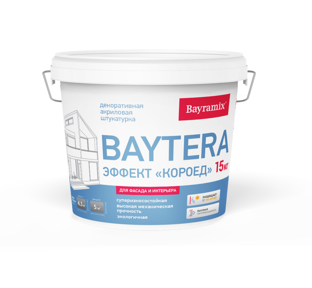 Bayramix Baytera Покрытие текстурное для фасадных и интерьерных работ с эффектом короед