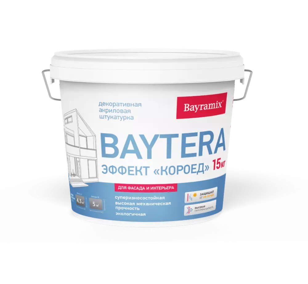 Bayramix Baytera Покрытие текстурное для фасадных и интерьерных работ с эффектом короед