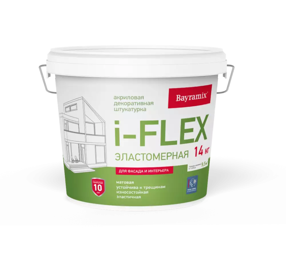 Bayramix i-Flex Штукатурка эластомерная акриловая декоративная для отделки фасадов и интерьеров