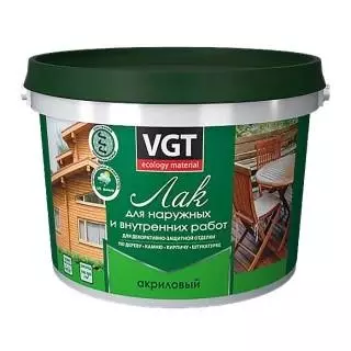 VGT Лак акриловый по дереву, бетону, камню для наружных и внутренних работ