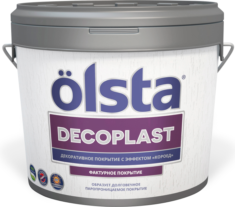 Olsta Decoplast Штукатурка толстослойная фактурная покрытие с эффектом короед