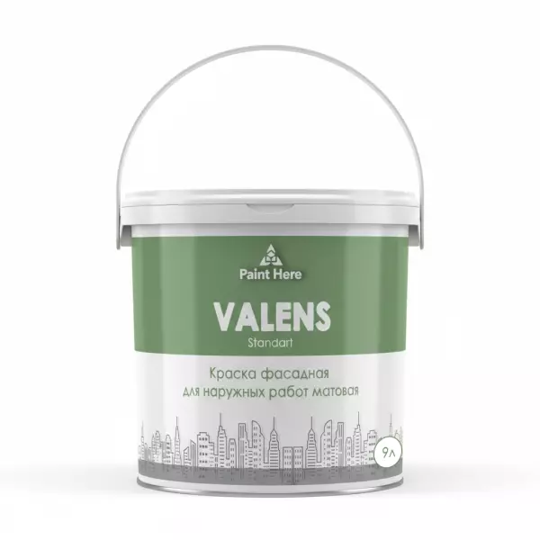 Paint Here Valens Standart Краска акриловая для фасада высокопрочная