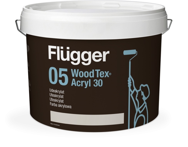 Flugger 05 Wood Tex Acryl Краска акриловая скрывает структуру древесины на водной основе