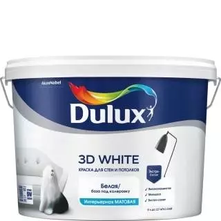 Dulux / Luxium 3D White Ослепительно белая краска для стен и потолков c частицами мрамора матовая