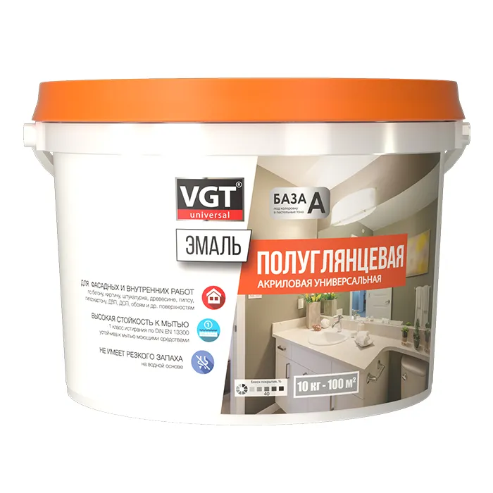 VGT ВД-АК-1179 Эмаль акриловая полуглянцевая универсальная