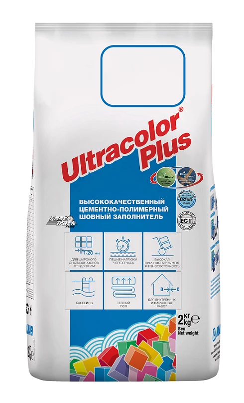 Mapei Ulracolor plus / Мапей Ультраколор плюс антигрибковый быстросохнущий заполнитель для швов шириной от 2мм-20мм