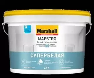 Marshall Maestro Белый Потолок Люкс Краска водно-дисперсионная для потолка для внутренних работ