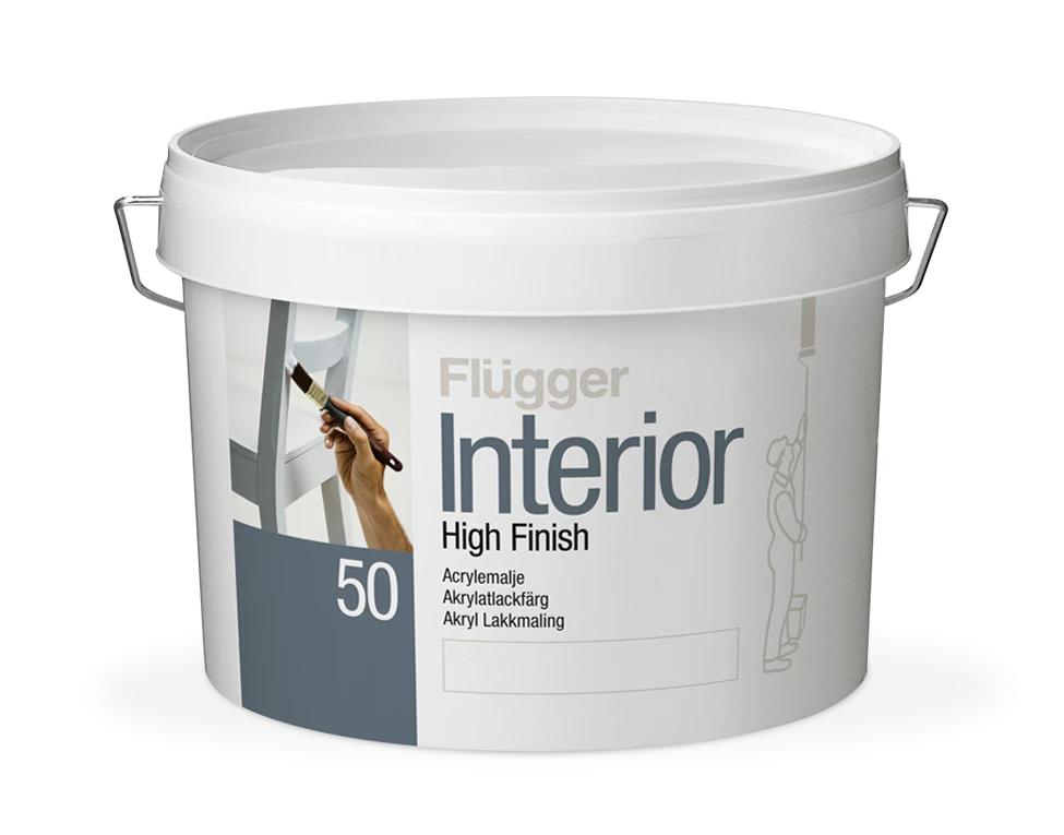 Flugger 50 Interior High Finish Эмаль для внутренних работ по дереву, полуглянцевая