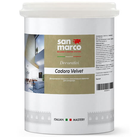 San Marco Cadoro Velvet Покрытие декоративное с вельветовым эффектом для внутренних работ