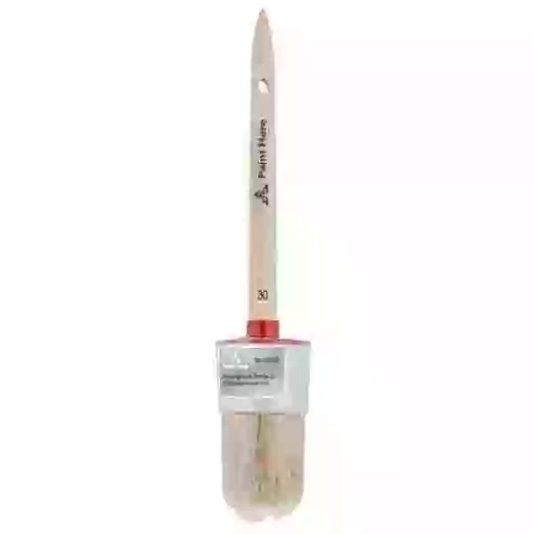 Paint Here Кисть 1050-30 круглая Профи натуральная щетина, деревянная ручка (30мм)