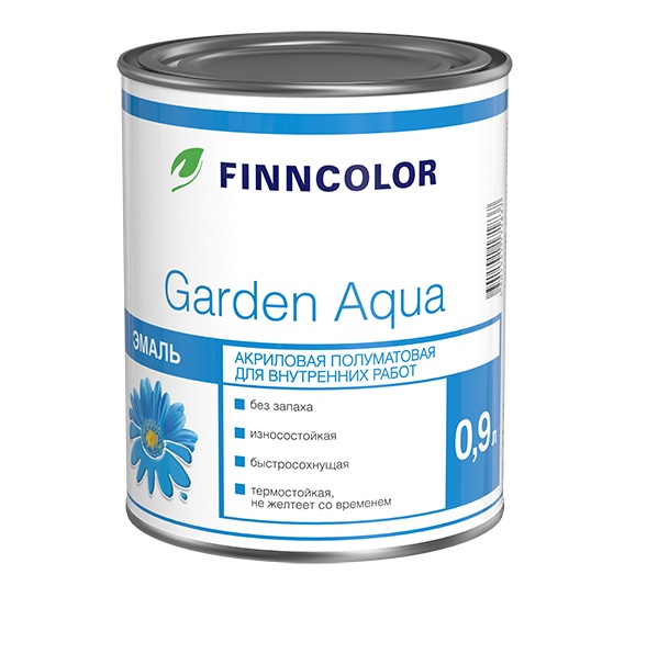 Finncolor Garden Aqua / Финнколор Гарден Аква эмаль универсальная водоразбавляемая полуматовая для окон и дверей