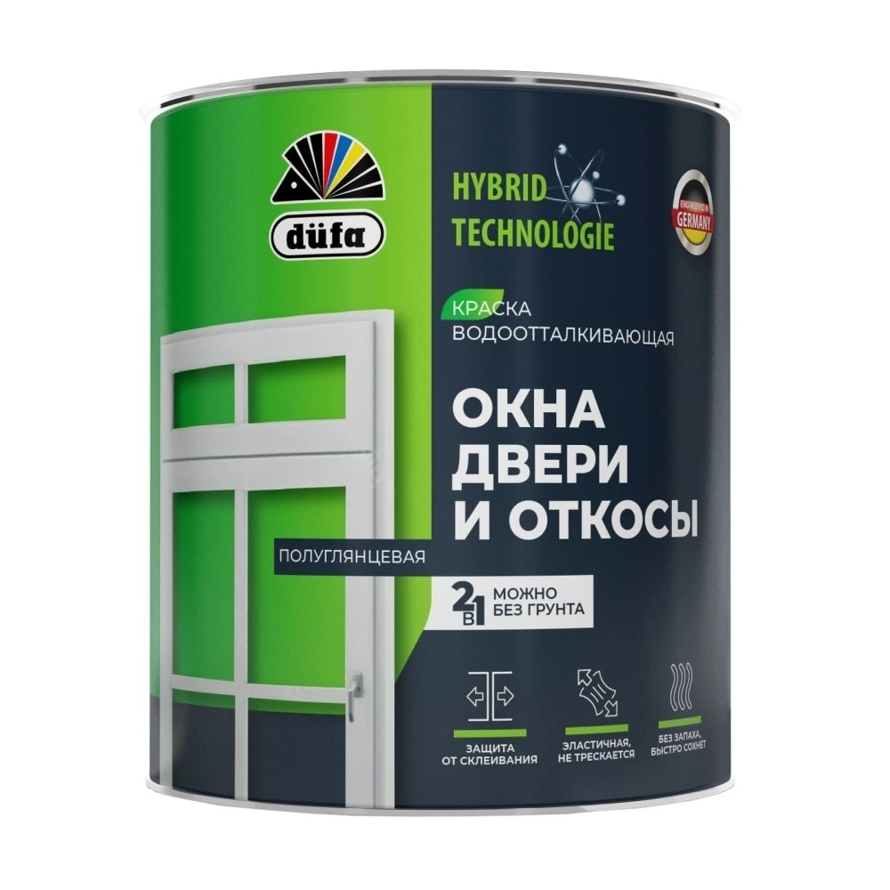 Dufa Эмаль-краска для окон, дверей и откосов акриловая, полуглянцевая