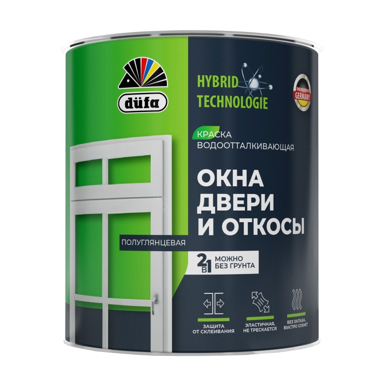Dufa Эмаль-краска для окон, дверей и откосов акриловая, полуглянцевая