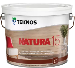 Teknos Natura 15 / Текнос Натура лак акриловый без запаха с усиленной защитой для дерева, полуматовый