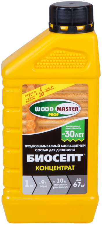 Рогнеда Woodmaster Prof / Вудмастер Проф Биосепт Концентрат пропиточный трудновымываемый состав для древесины