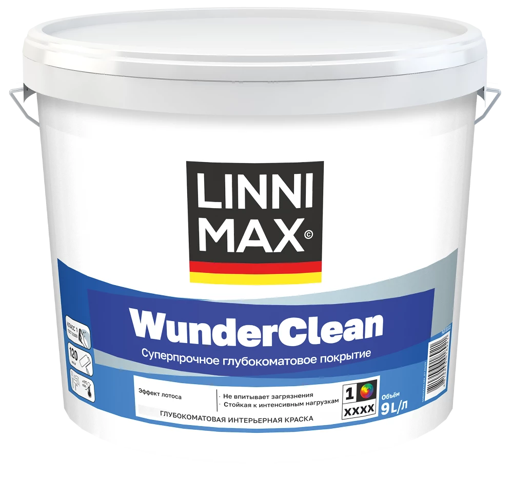 Linnimax WunderClean Краска интерьерная акриловая стойкая для стен