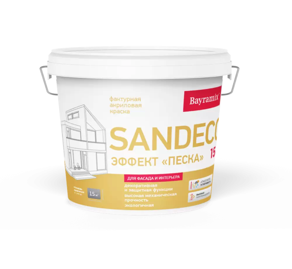 Bayramix Sandeco Краска фактурная с эффектом песка для наружных и внутренних работ