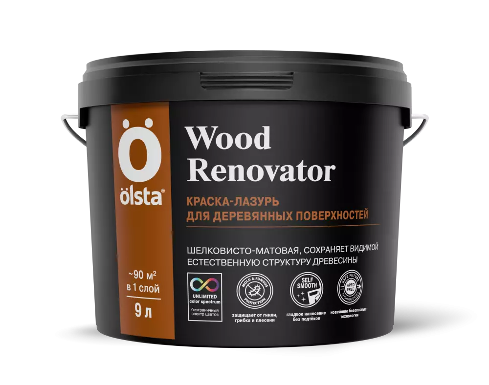 Olsta Wood Renovator Лазурь декоративно-защитная для деревянных оснований для наружных и внутренних работ