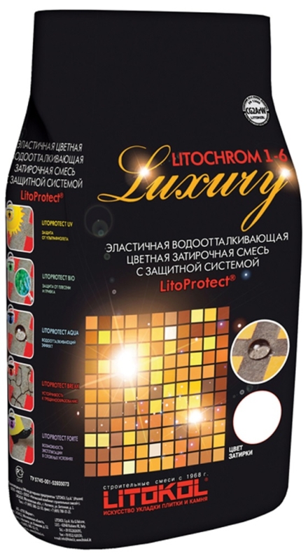 Litokol Litochrom 1-6 Luxury Затирочная цементная смесь для межплиточных швов водоотталкивающая