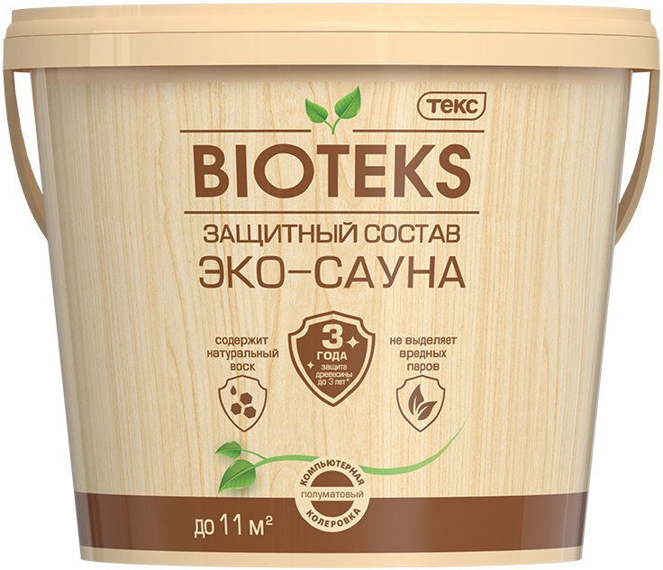 Текс Bioteks Эко-Сауна / Биотекс защитный состав с воском для бани и сауны