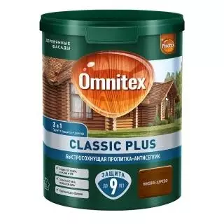 Pinotex / Omnitex Classic Plus Пропитка антисептик быстросохнущая 3 в 1 для защиты древесины до 9 лет