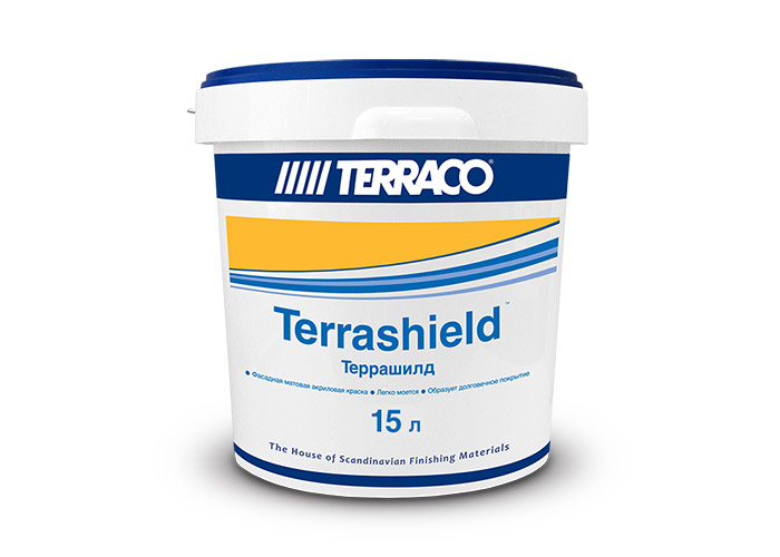 Terraco Terrashield Краска эластичная акриловая для фасадных и внутренних работ, матовая