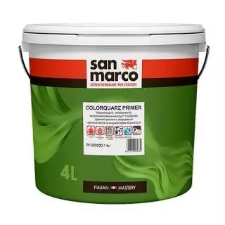 San Marco Color Quarz Primer Грунт укрывающий микронизированный глубокого проникновения с кварцевым наполнителем для внутренних и внешних работ