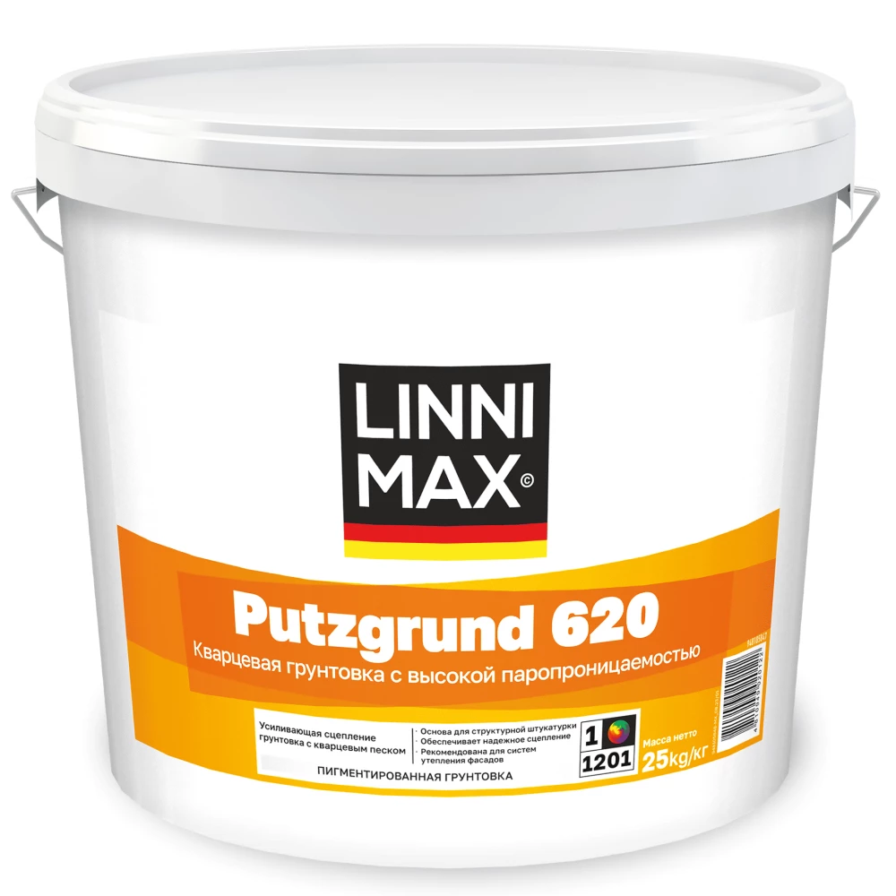 Linnimax Putzgrund 620 Высокопаропроницаемая пигментированная грунтовка с кварцевым заполнителем