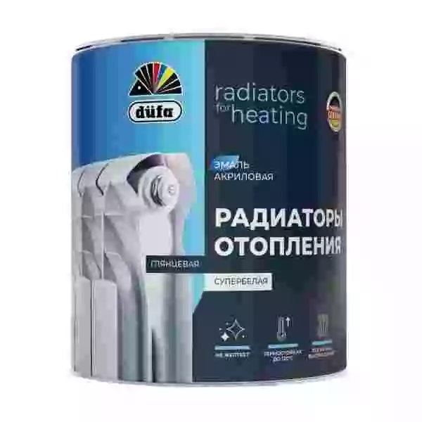 Dufa Эмаль для отопительных приборов акриловая глянцевая супербелая