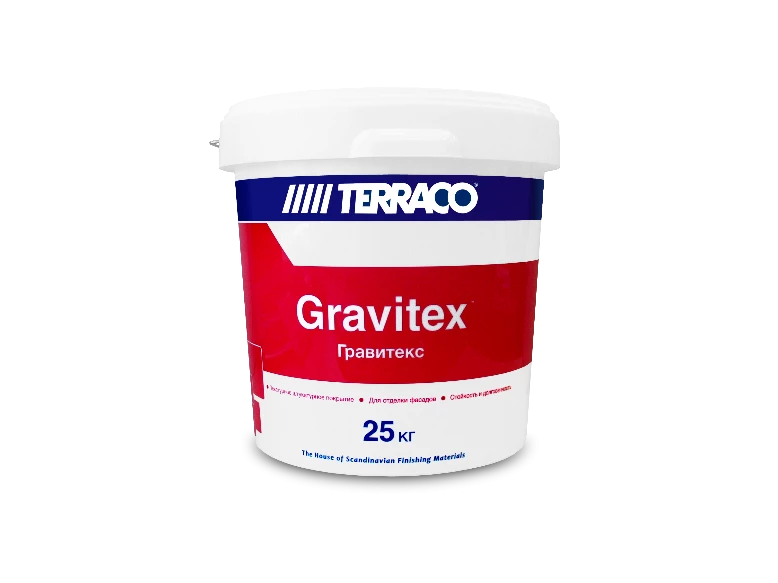 Terraco Gravitex Fine Штукатурка фасадная декоративная акриловая мелкозернистая, с эффектом "Шагрень"