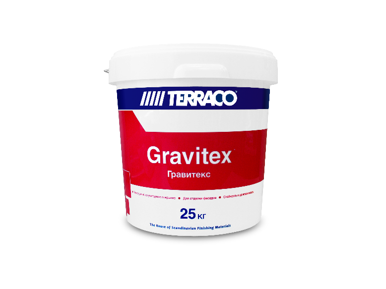 Terraco Gravitex Fine Штукатурка фасадная декоративная акриловая мелкозернистая, с эффектом "Шагрень"