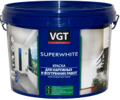 VGT ВД-АК-1180 Краска моющаяся белоснежная для наружных и внутренних работ, матовая