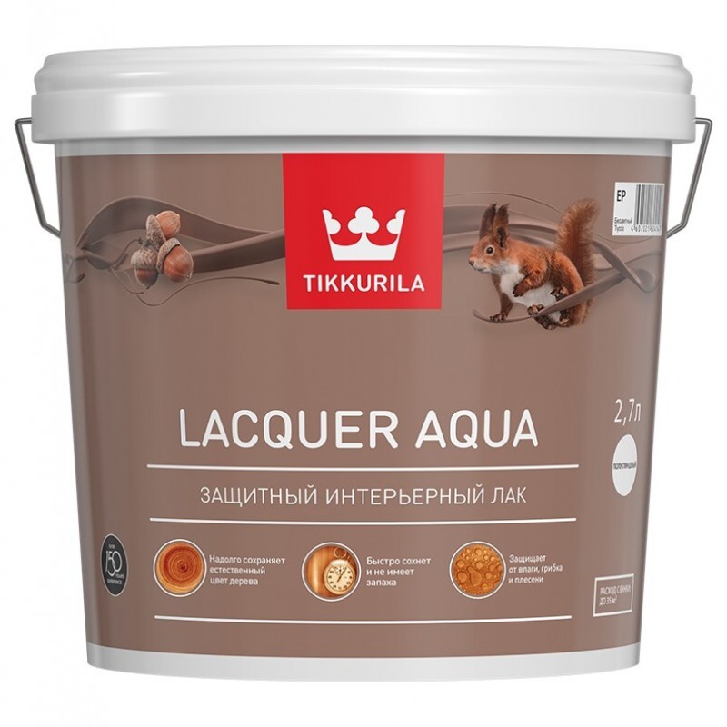 Tikkurila Euro Lacquer Aqua Лак защитный на акрилатной основе для внутренних работ