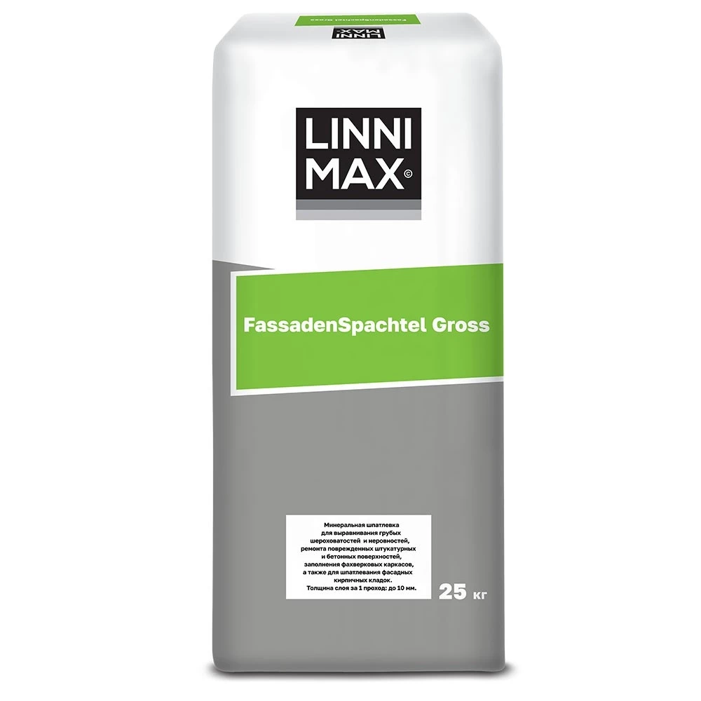 Linnimax FassadenSpachtel Gross Выравнивающая шпатлевка на цементной основе для наружных и внутренних работ