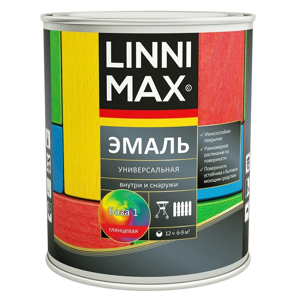 Linnimax Эмаль универсальная Алкидная эмаль для древесины и металлических поверхностей для наружных и внутренних работ