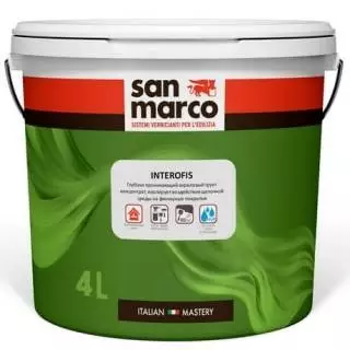 San Marco Interofis Грунт-концентрат интерьерный глубокопроникающий акриловый на водной основе для внутренних работ