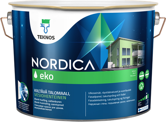 Teknos Nordica Eko / Текнос Нордика Эко краска на основе акрилата с двойным эффектом для наружных работ