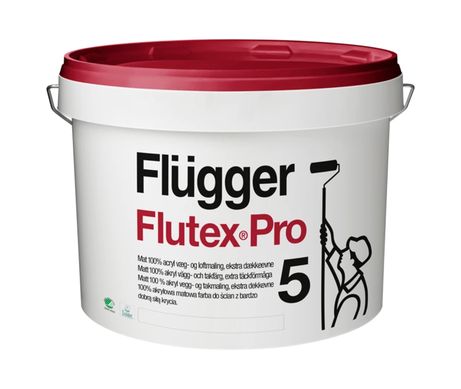 Flugger Flutex Pro 5 Акриловая краска с повышенной кроющей способностью для внутренних раборт