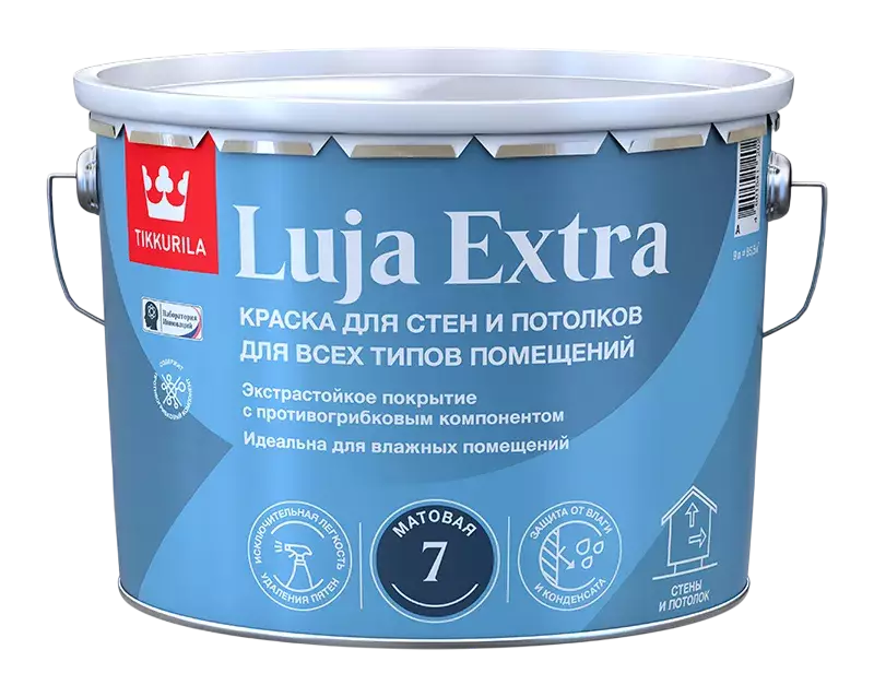 Tikkurila Luja Extra 7 Краска для стен и потолков для влажных помещений экстра-прочная матовая