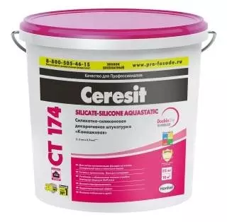 Ceresit CT 174 Силикатно-силиконовая декоративная штукатурка «Камешковая» 1,5 мм
