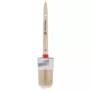 Paint Here Кисть 1050-35 круглая Профи натуральная щетина, деревянная ручка (35мм)
