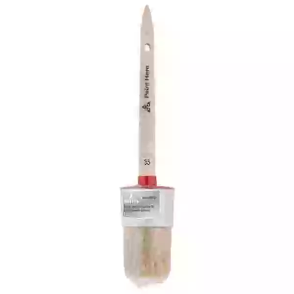 Paint Here Кисть 1050-35 круглая Профи натуральная щетина, деревянная ручка (35мм)