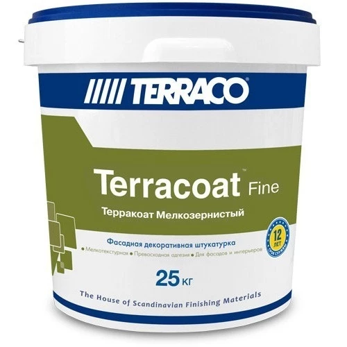 Terraco Terracoat Fine Штукатурка декоративная акриловая с мелкой текстурой "Шагрень"