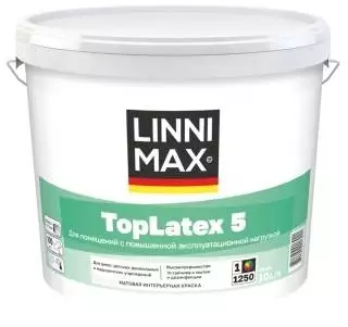 Linnimax Toplatex 5 Краска латексная износостойкая для стен и потолков для внутренних работ