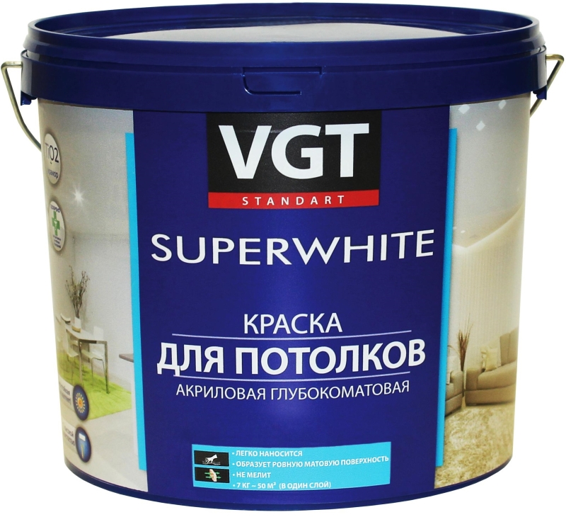 VGT Superwhite ВД-АК-2180 Краска для потолков супербелая