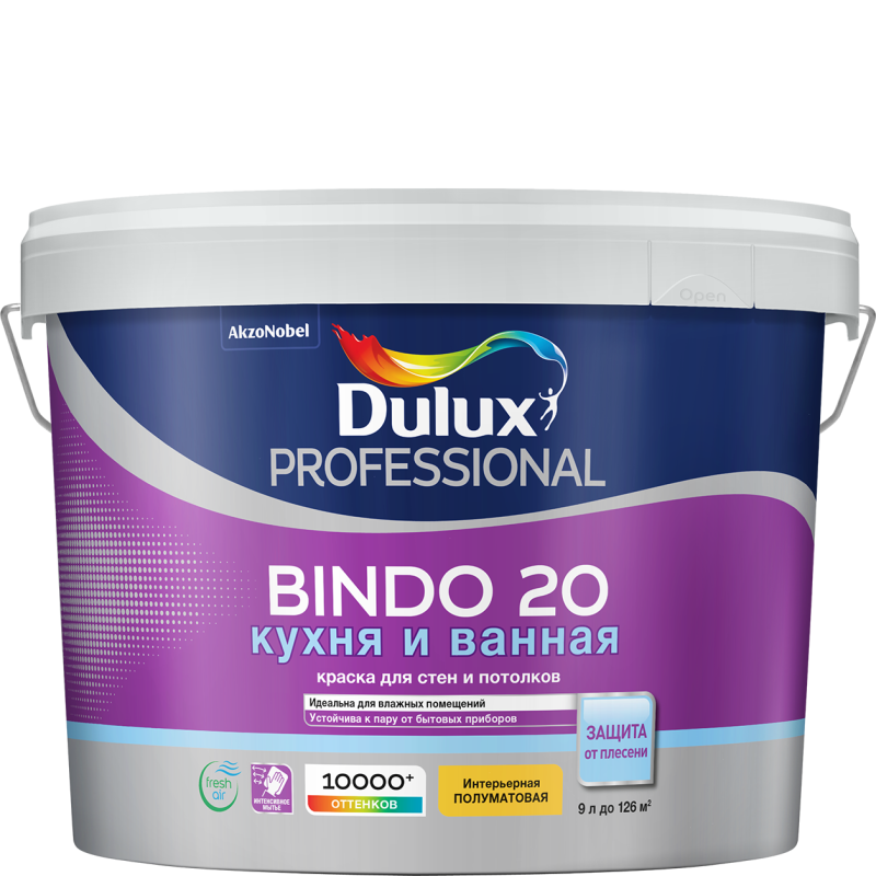 Dulux Bindo 20 Кухня и Ванная Краcка для стен и потолков полуматовая